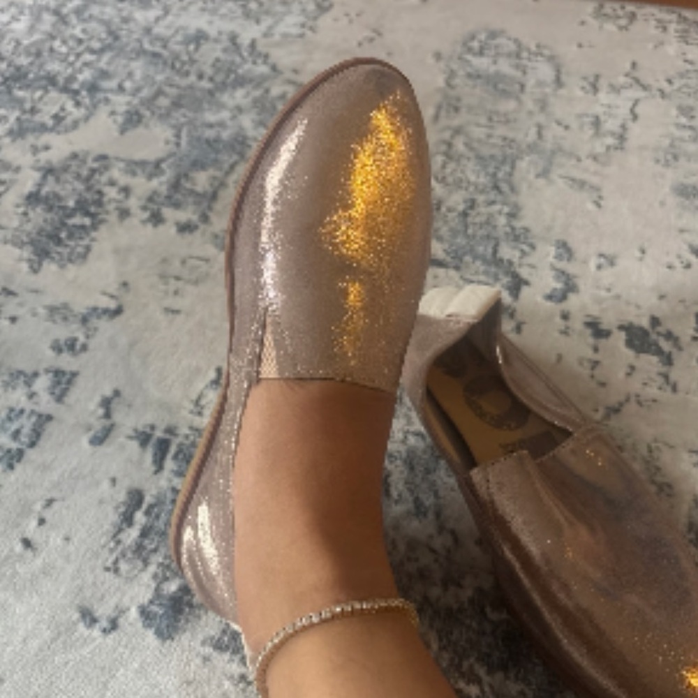 Sorel Women's Rose Gold Glitter Loafers